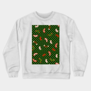 Christmas sock illustration, cute polka dot holiday pattern 2 Crewneck Sweatshirt